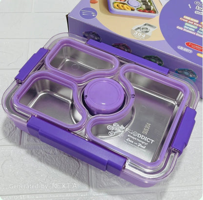 4 Compartment Stainless Steel Lunch Box