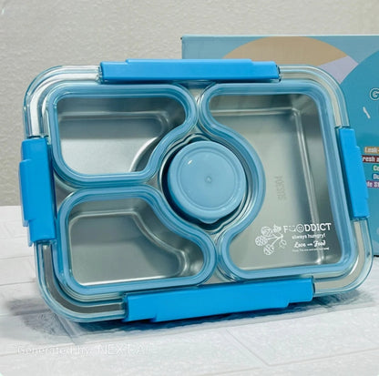 4 Compartment Stainless Steel Lunch Box