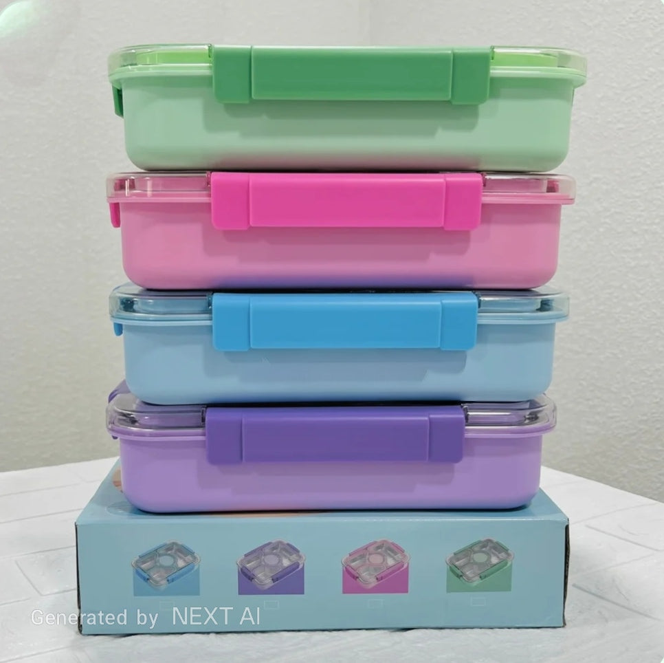 4 Compartment Stainless Steel Lunch Box