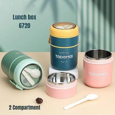 Tedemei Double Partition Leakproof Soup Bowl – 2-in-1 Hot Pot & Food Container for Office & Travel