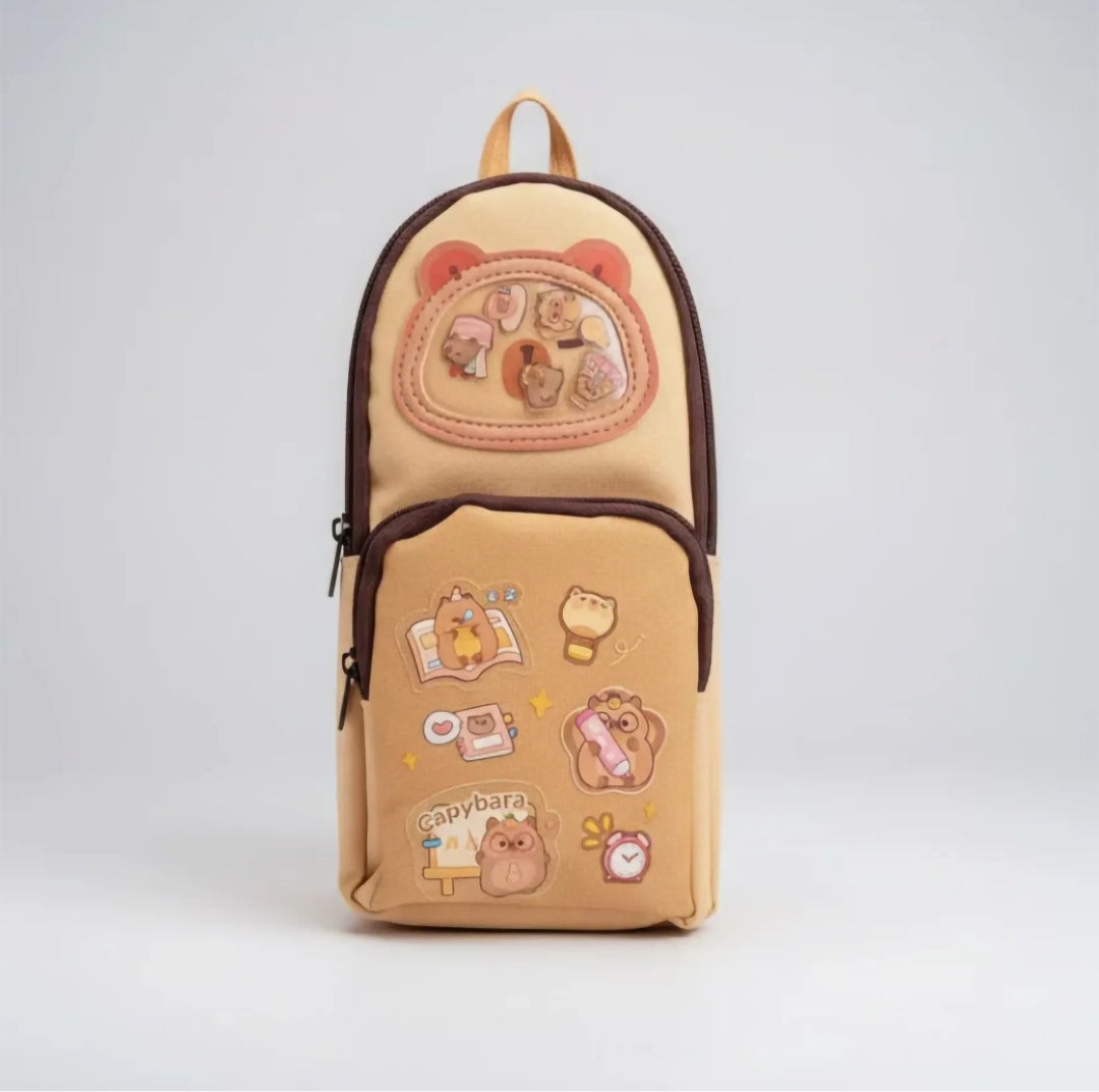 Cute Capybara Multi-Compartment Pencil Case | Kawaii Stationery Pouch - product image 3
